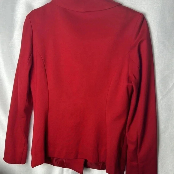 Cleo red pea coat ,SM, single breasted,career,winter,Xmas red,closet staple,EC - Picture 12 of 17